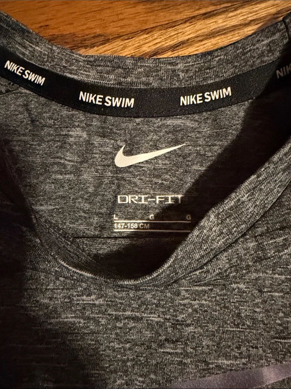 Nike Heather Gray Swim Shirt